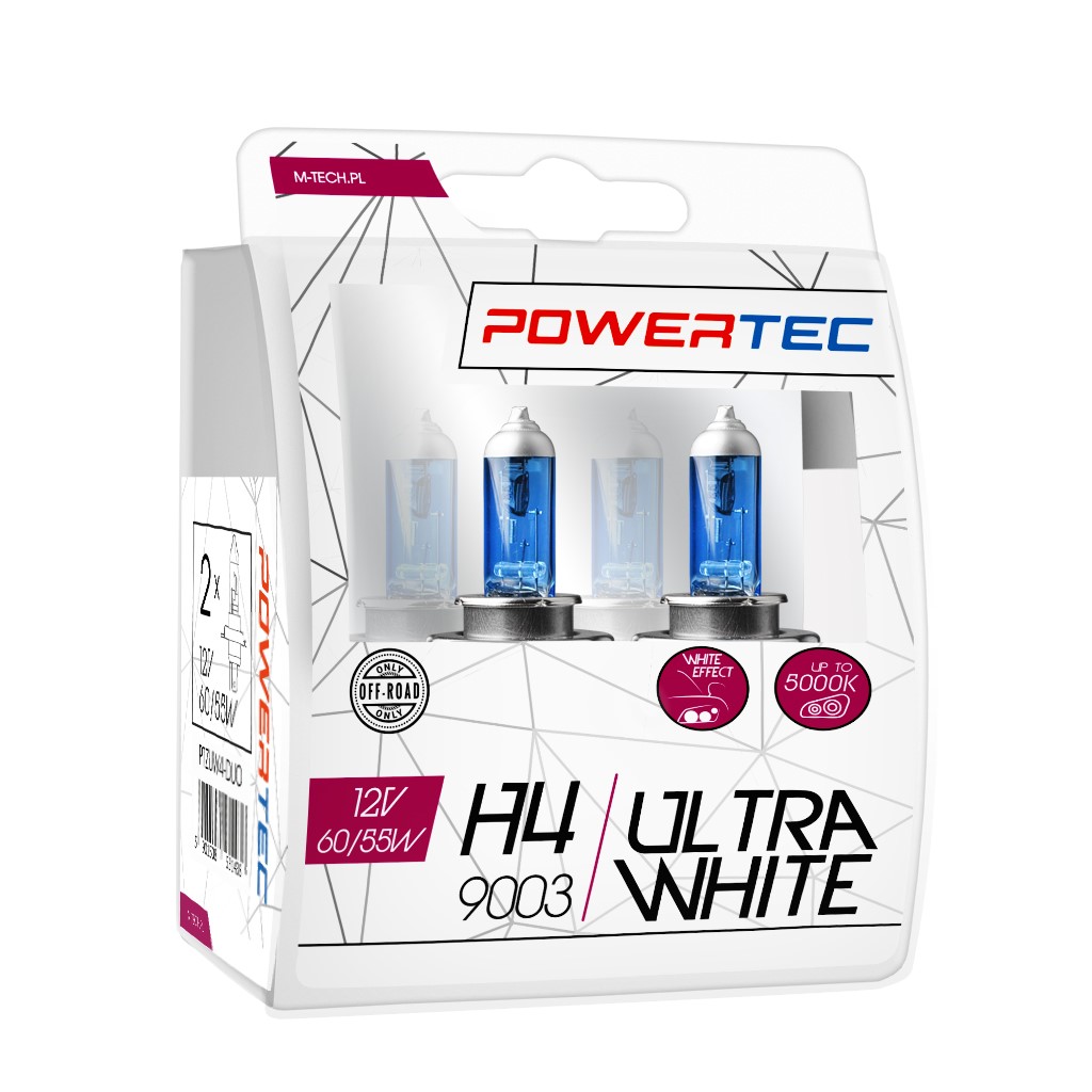 H4 lampen UltraWhite 12V DUO Mtech Powertec