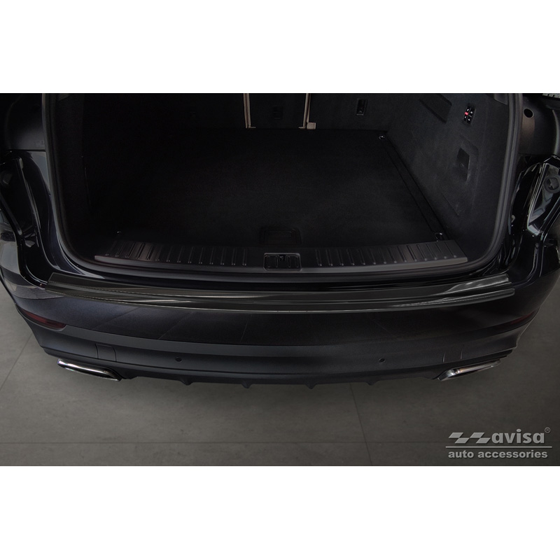 Black Stainless Steel Rear bumper protector  Porsche Cayenne III 2017-