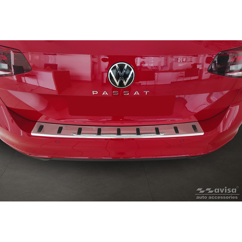 Stainless Steel Rear bumper protector  Volkswagen Passat Variant 2014-2019 & Facelift 2019-2023 (incl. R-Line/Alltrack) 'STRONG EDITION'