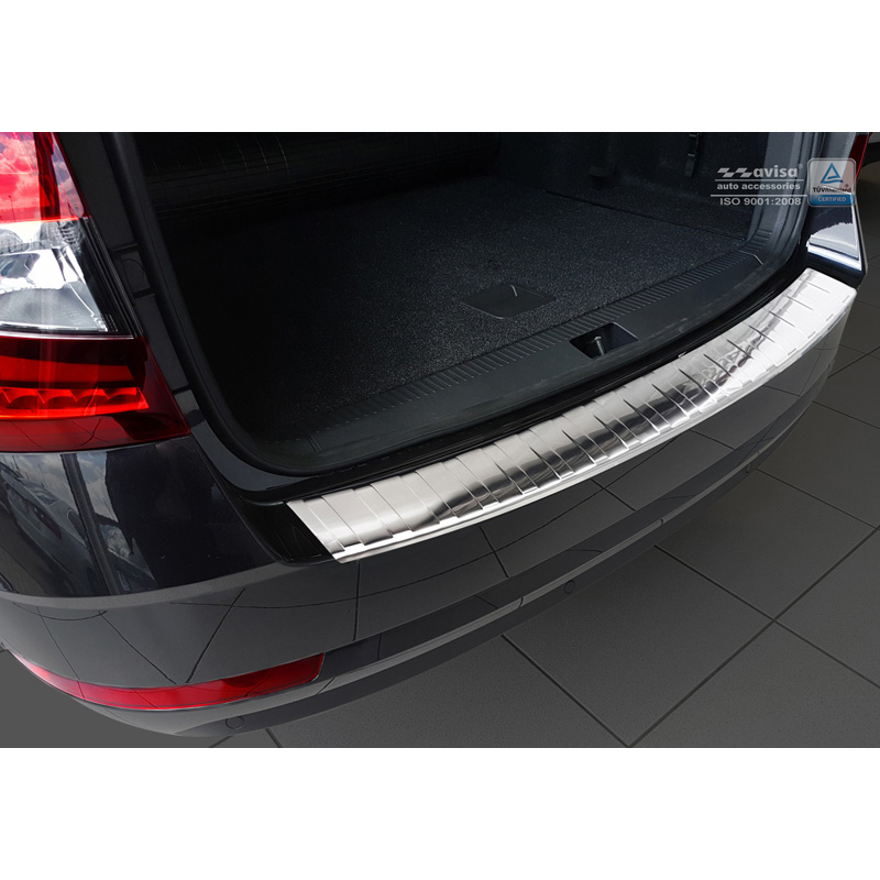Stainless Steel Rear bumper protector  Skoda Octavia III Kombi Facelift 2017-2020 'Ribs'