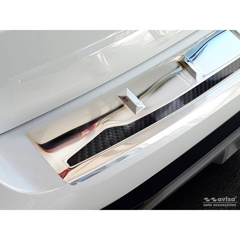 Stainless Steel Rear bumper protector 'Deluxe'  BMW X5 G05 M-Package 2018- 'Performance' excl. M-Competition Silver Mirror/Black Carbon