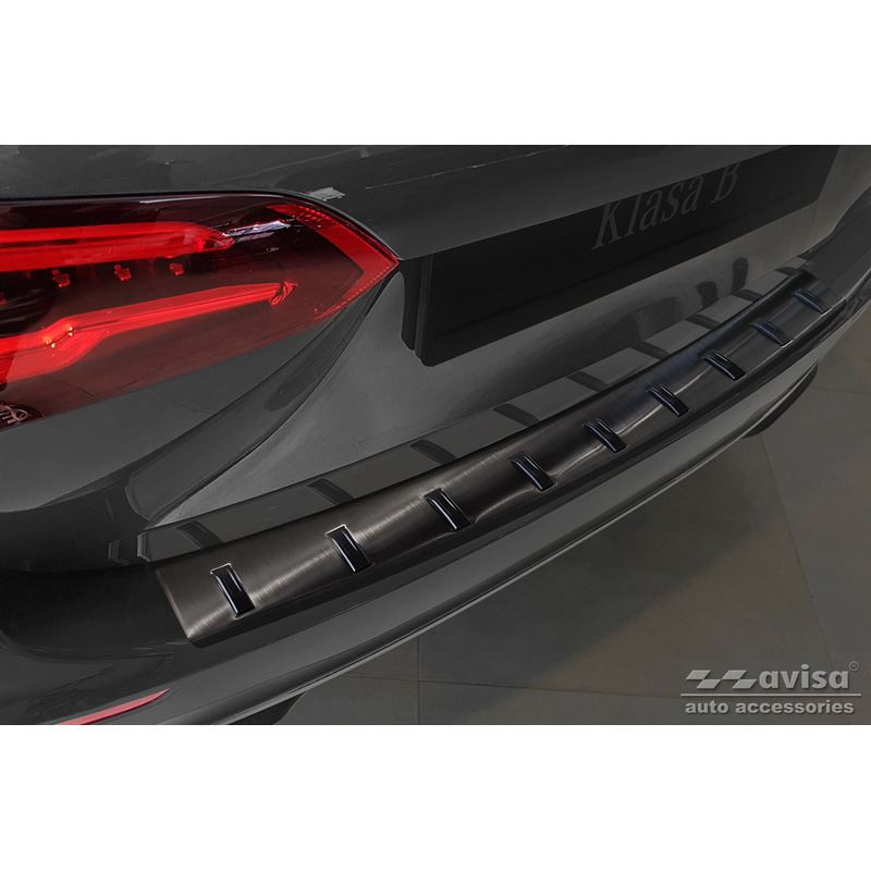 Black Stainless Steel Rear bumper protector  Mercedes B-Class (W247) 2019- (incl. AMG) 'STRONG EDITION'