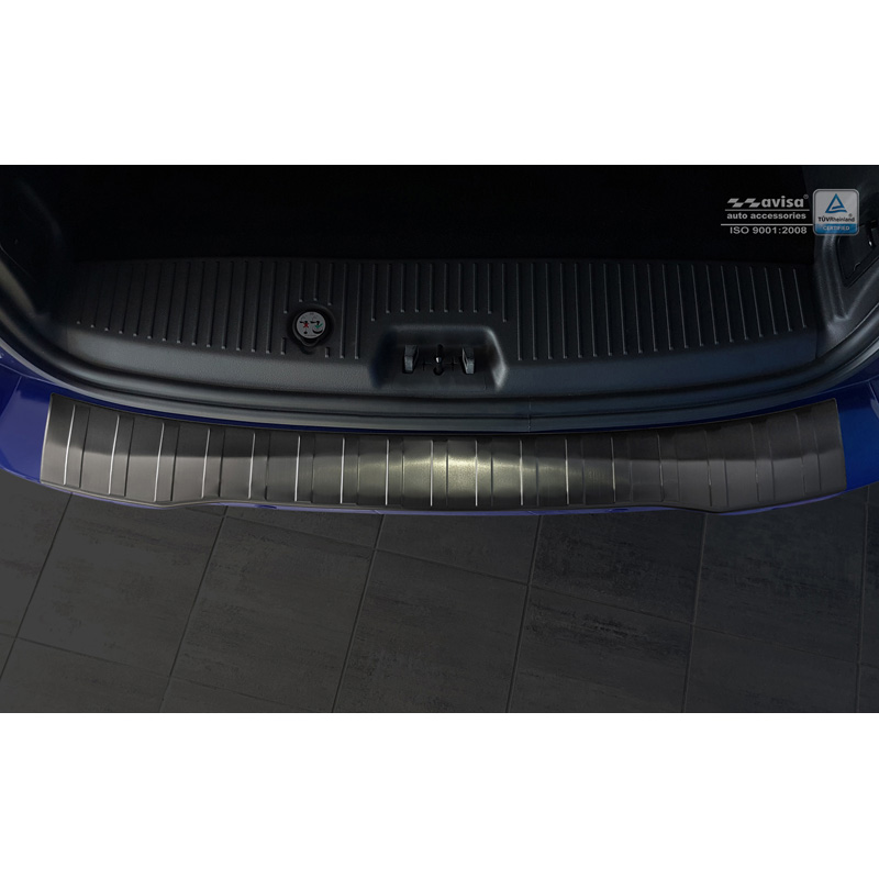 Zwart RVS Achterbumperprotector  Ford Tourneo Courier/Transit Courier 2014- 'Ribs'