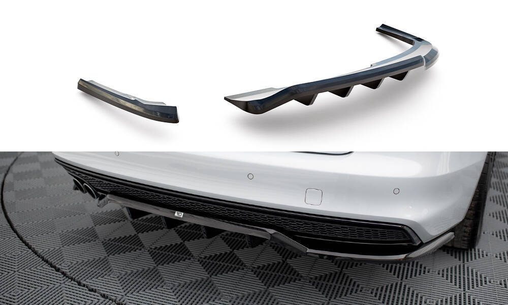 Diffuser Audi A4 Competition B8 FL Maxton Glans Zwart