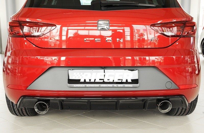 Achterbumper Diffusor Rieger Glossy Black Seat Leon FR 5F 2017-