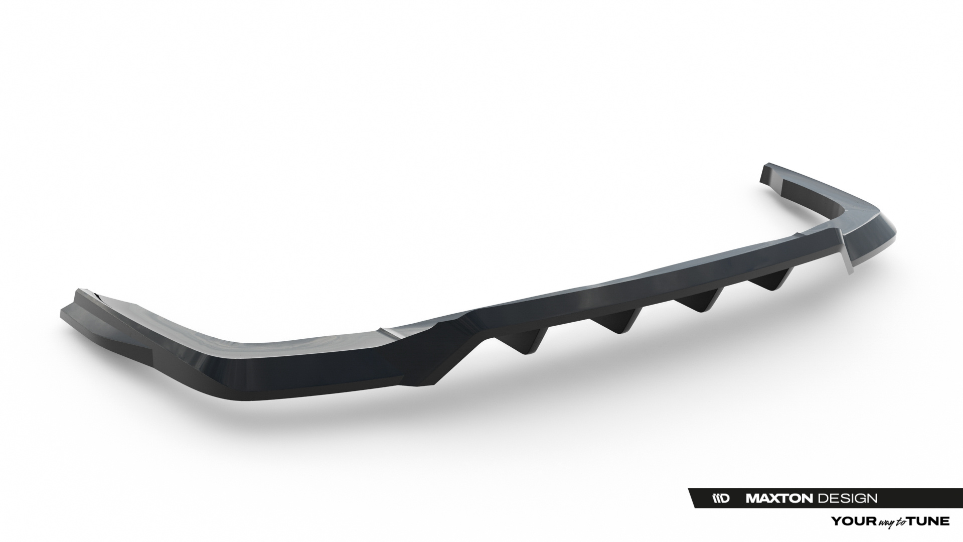 Rear Splitter Omoda 9 Mk1 met Verticale Spijlen Maxton Glanzend Zwart