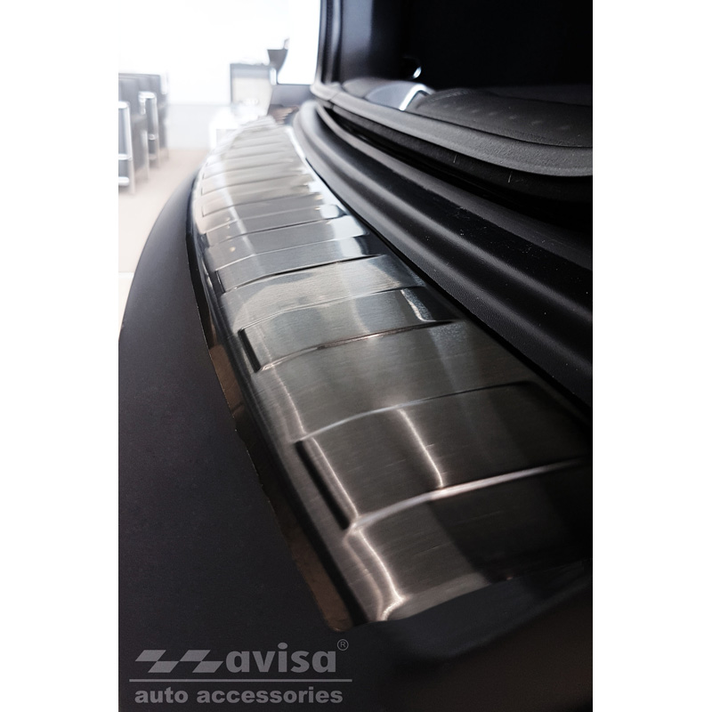 Black Stainless Steel Rear bumper protector  Jeep Cherokee V FL 2018- 'Ribs'