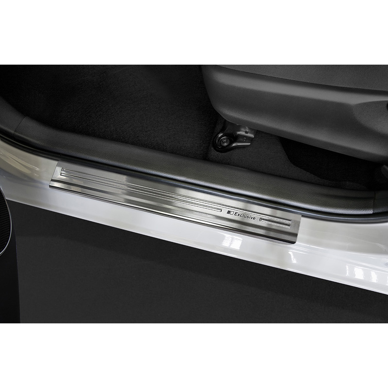 Inox door sill protectors  Toyota Yaris III 5-doors 2014-2019 - 'Exclusive' - 4-pieces