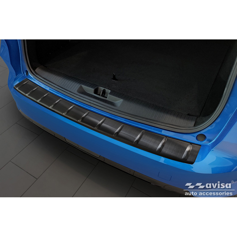 Black Stainless Steel Rear bumper protector  Opel Astra L Sportstourer 2022- 'Ribs'