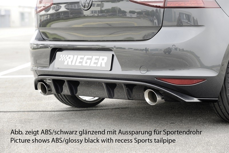 Achterbumper Diffusor Rieger VW Golf GTI VII ABS Mat Zwart
