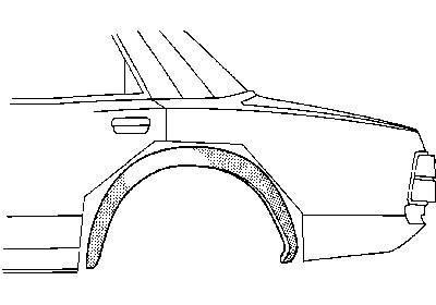 spatbordrand, binnen, smal, links Volvo 140, 1967-1974
