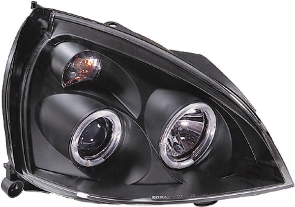 Koplamp CLIO 01-05 HELDERGLAS/ZWART