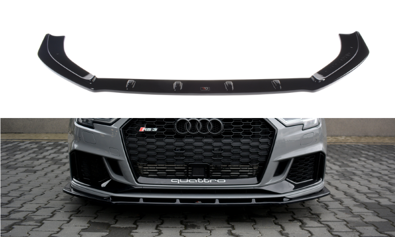 Voor Spoiler V.1 Audi RS3 8V FL Sedan Glanzend Zwart