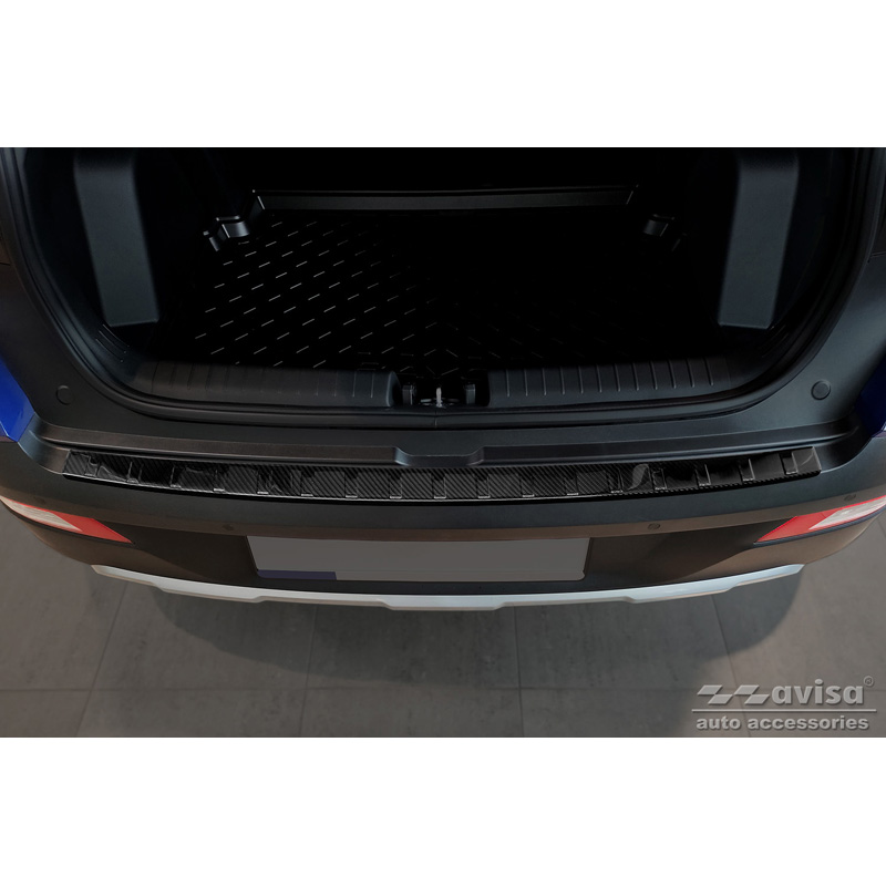 Echt 3D Carbon Achterbumperprotector  Hyundai Bayon 2021- 'Ribs'