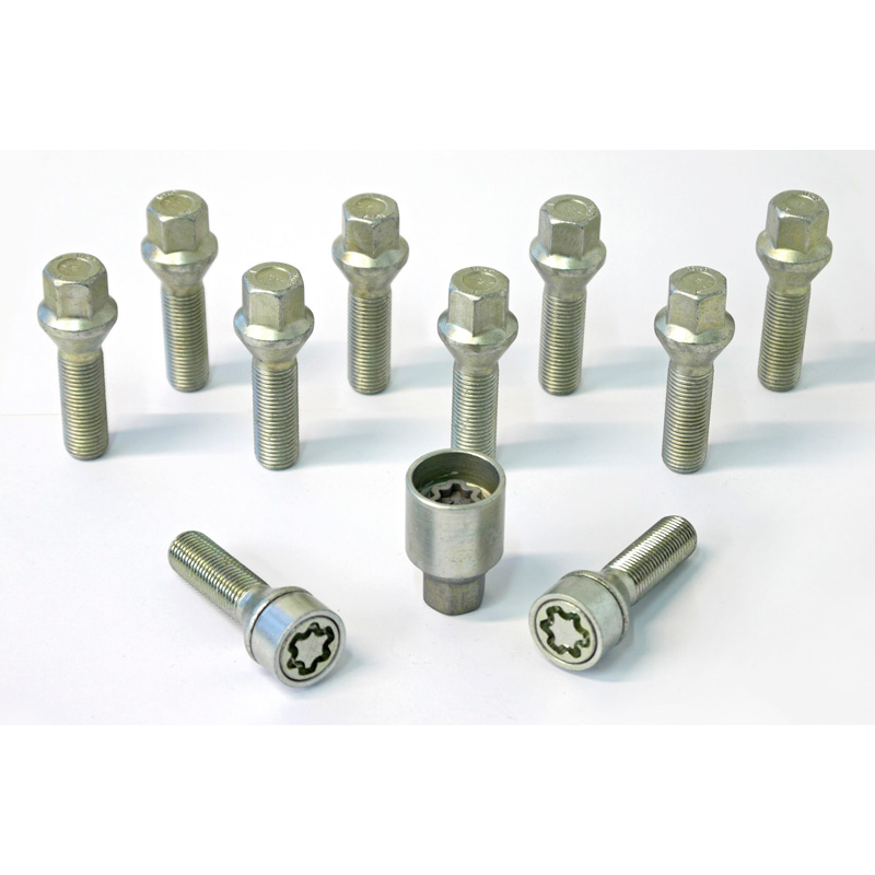 H&R Wheel bolt Set Taper-Head M14x1.50 - Length 50mm - 10 pcs. - incl. wheel-locks