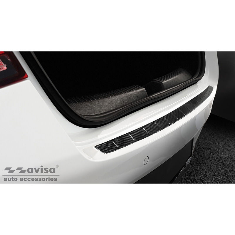 Real 3D Carbon Rear bumper protector  Mercedes CLA II (C118) Sedan 2019- 'Ribs'