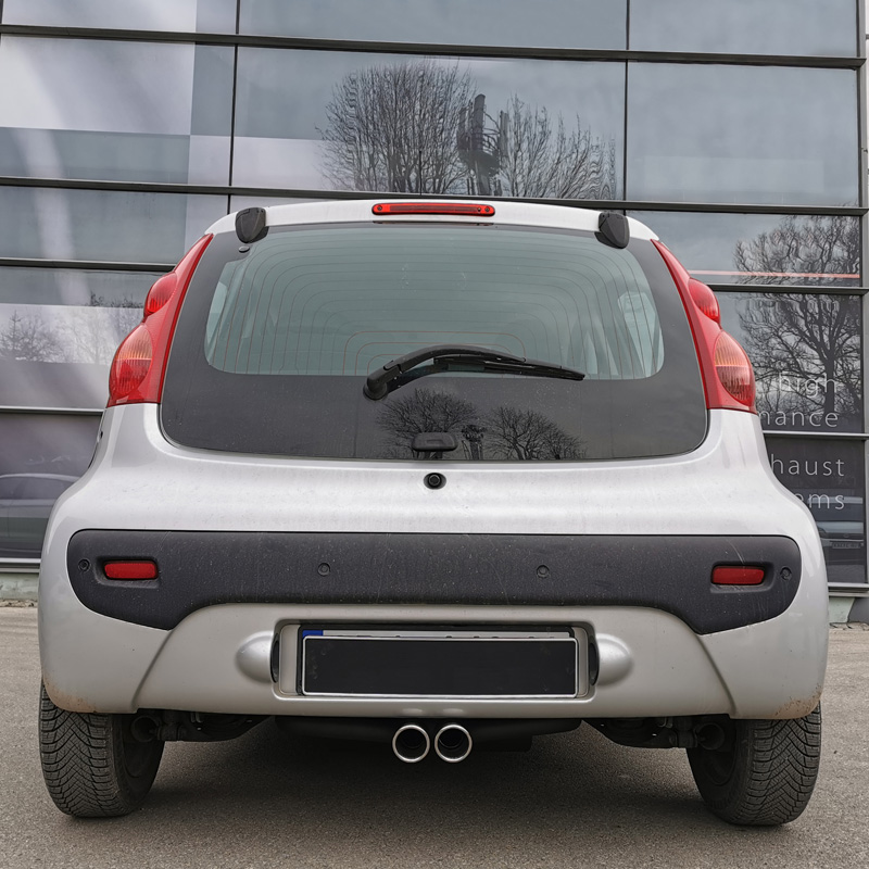 Double Exhaust  Toyota Aygo, Citroen C1 & Peugeot 107 2005-2014 - center end tip 70mm