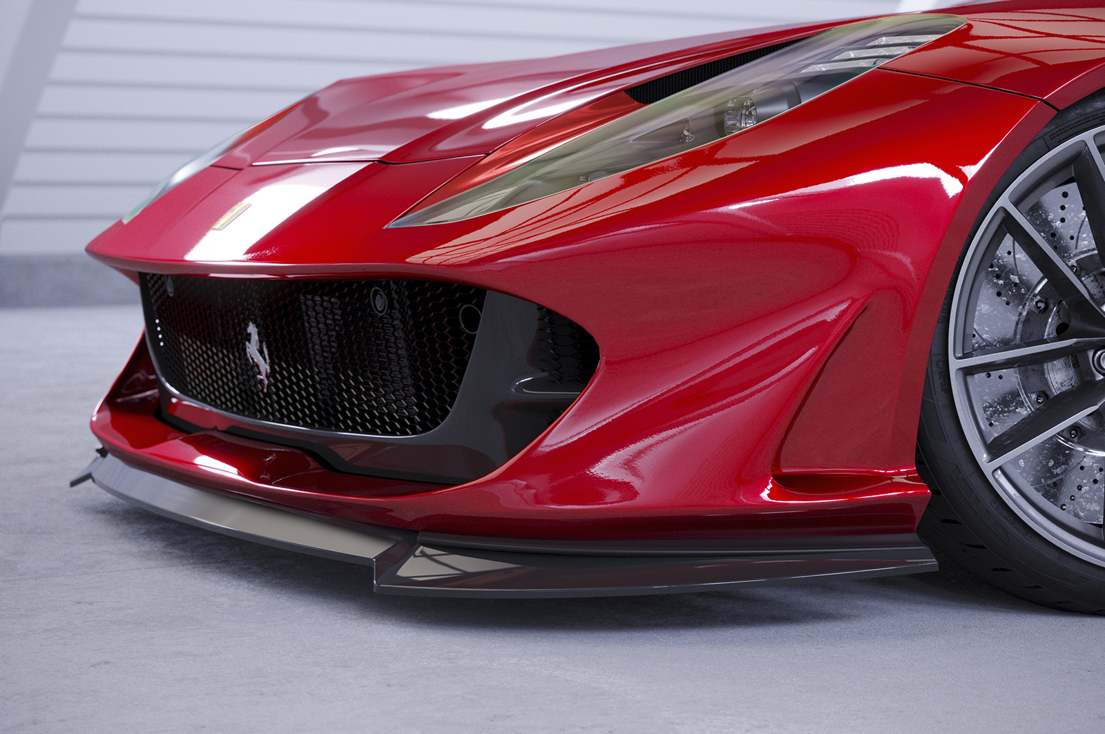 Voorspoiler Ferrari 812 GTS CSR Glans Zwart