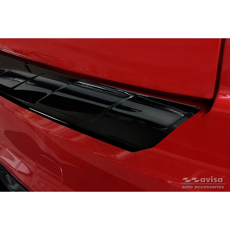 Black Mirror Stainless Steel Rear bumper protector  Ford Kuga III ST-Line/Hybrid/Vignale 2019-2024 & FL 2024-  'Ribs'
