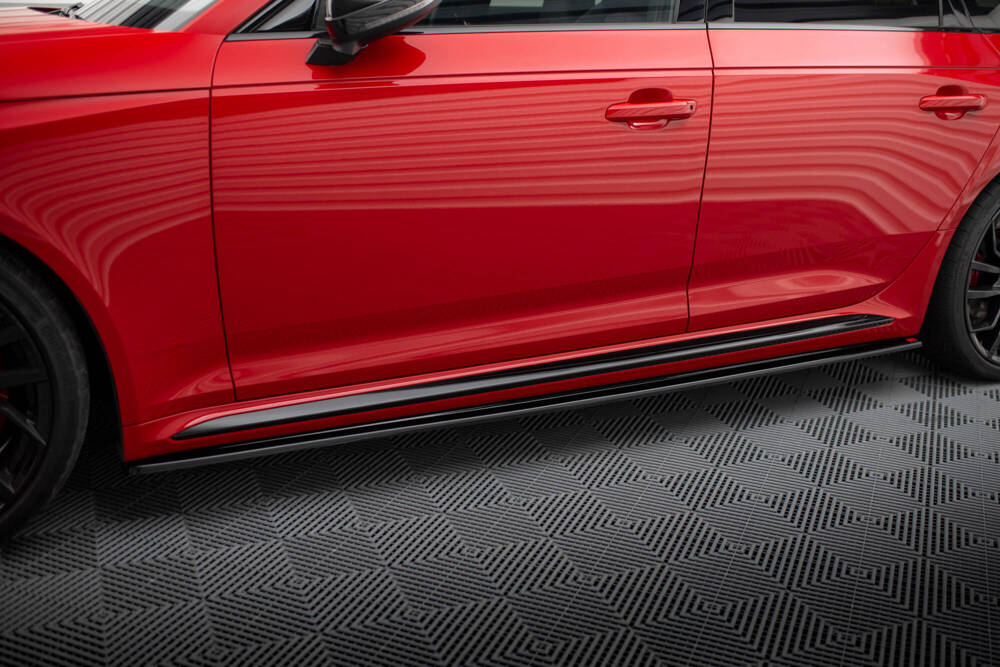 Zijskirts Audi RS4 B9 Maxton Glans Zwart