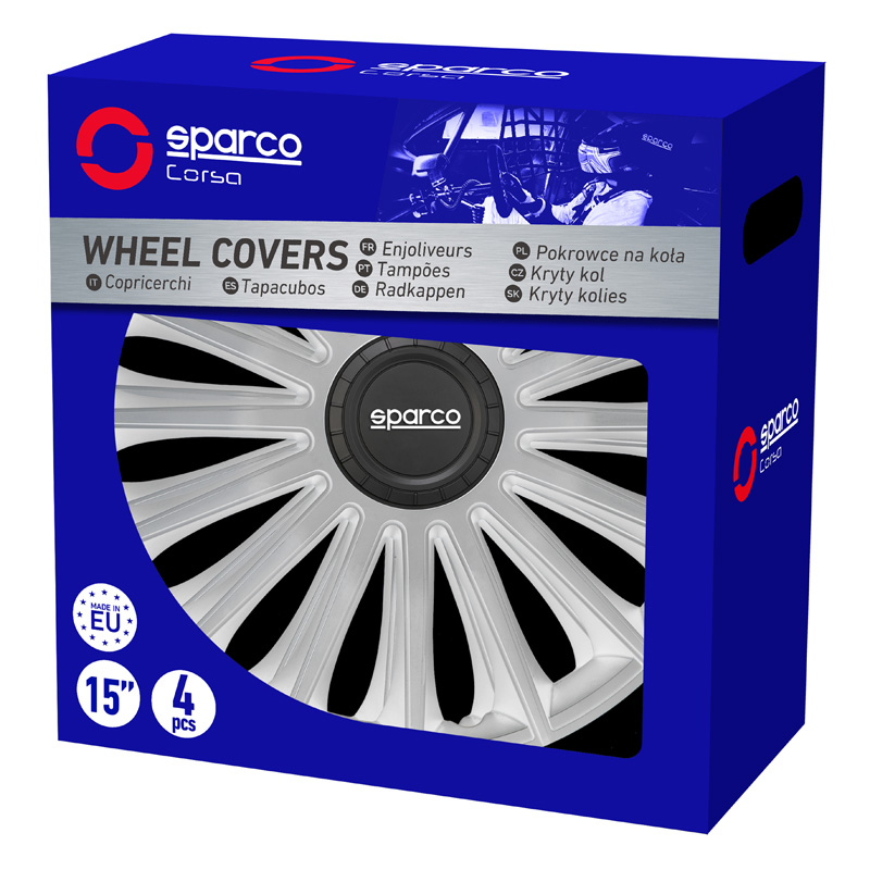 Sparco Wheel Covers Treviso - 13-inch - Silver - Set of 4 pieces