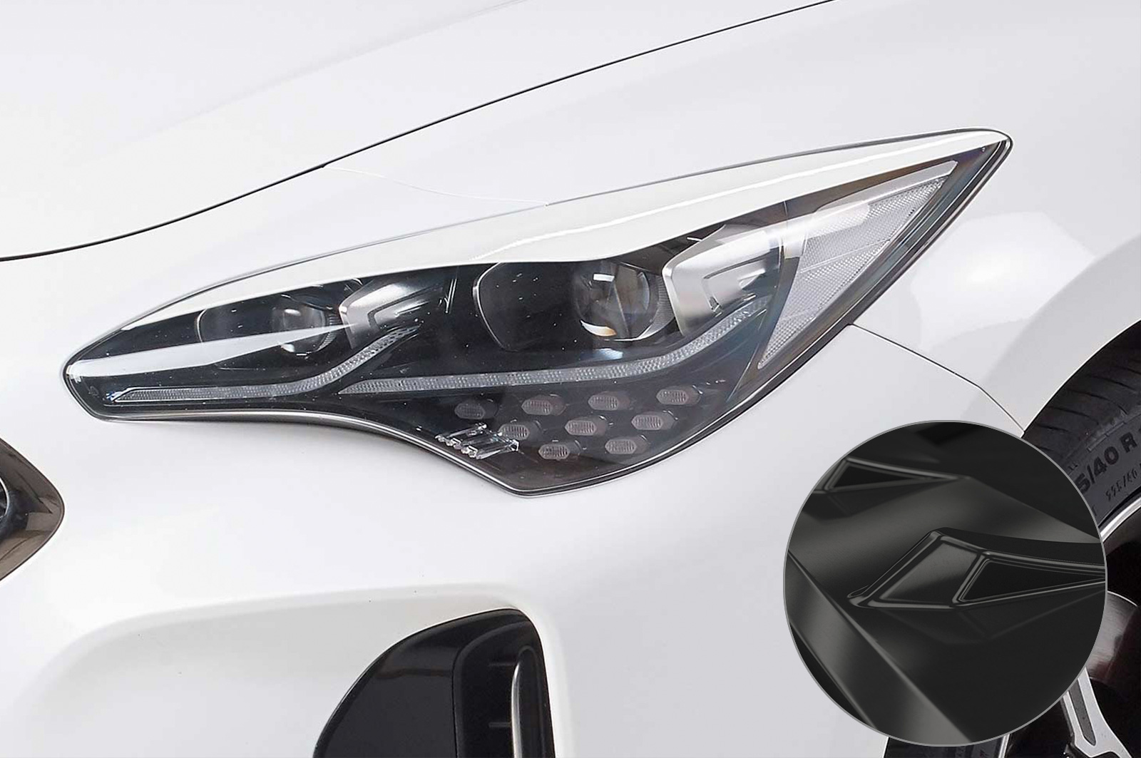 Koplampspoiler Kia Stinger CSR Glans Zwart