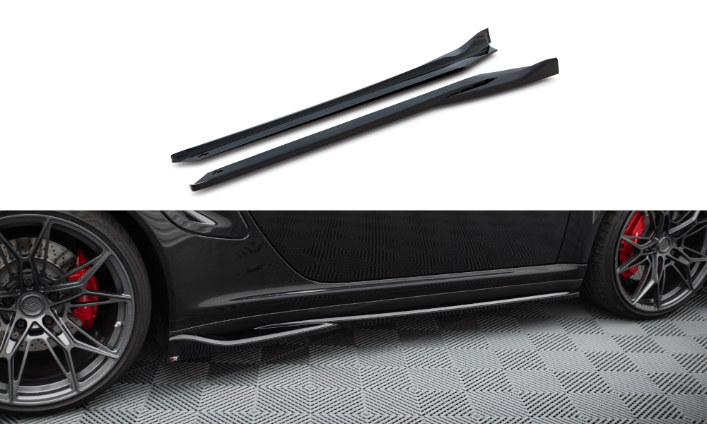 Zijskirts Porsche 911 Turbo 997 Maxton Glans Zwart