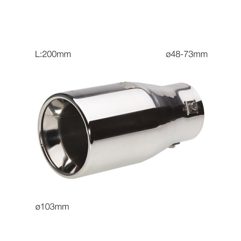 Simoni Racing Uitlaatsierstuk Rond RVS - Ø103xL200mm - Montage ->72mm