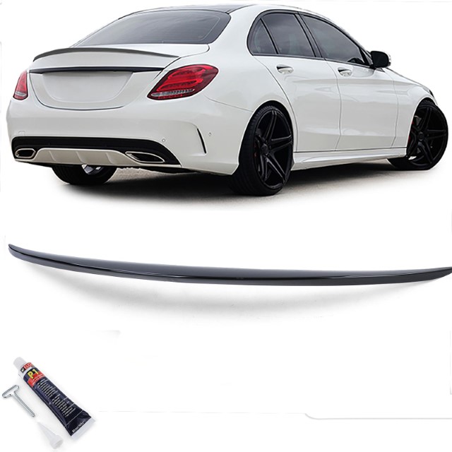 Achterklep spoiler Mercedes C-klasse W205 Glanzend zwart