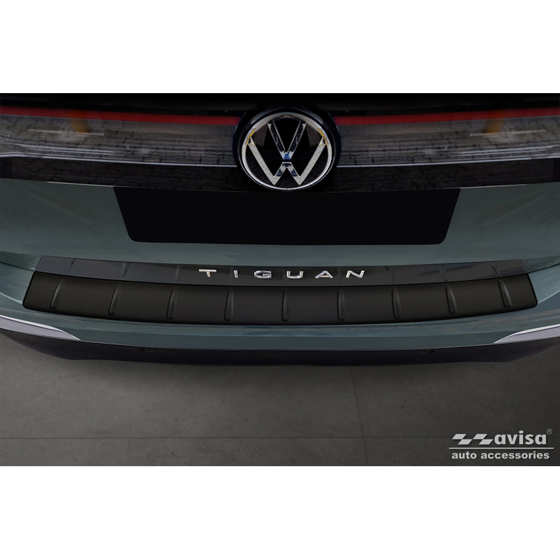 Matt Black Stainless Steel Rear bumper protector  Volkswagen Tiguan (CT1) 2024- 'Ribs'