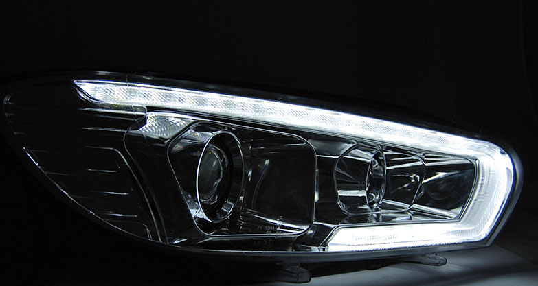 Headlights VW Scirocco lll facelift 08-14 DRL Dynamic LED Zilver Xenon