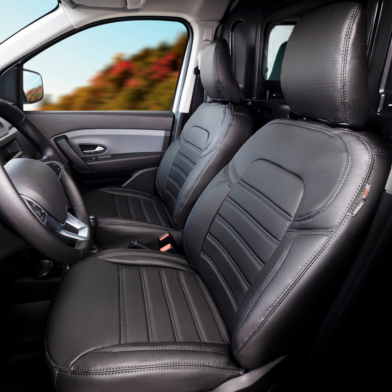 New York Design Artificial leather seat covers 2+1  Ford Transit Custom 2023- (split in backrest bench)