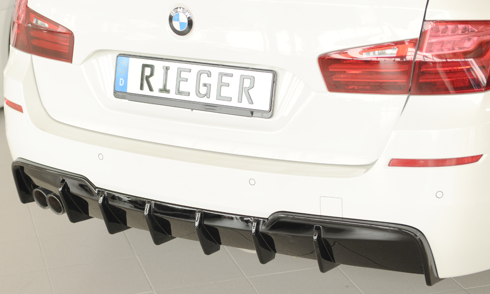 Diffuser BMW 5 Serie F10 M pakket Rieger Glans Zwart