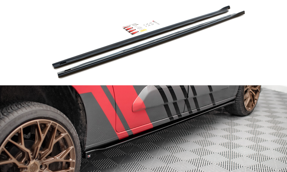 Zijskirts Peugeot Partner MK3 Maxton Glans Zwart