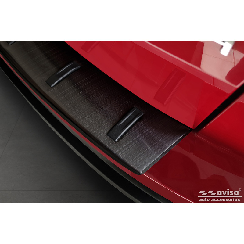 Black Stainless Steel Rear bumper protector  Skoda Karoq (NU7) Facelift incl. Sportline 2022- 'STRONG EDITION'