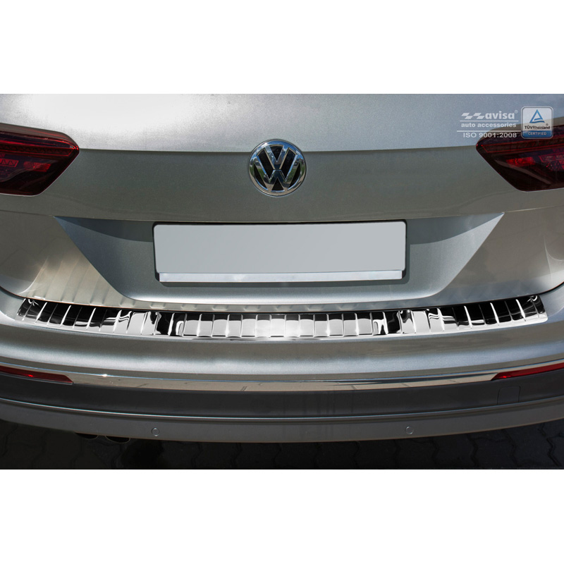 Chroom RVS Achterbumperprotector  Volkswagen Tiguan II incl. Allspace & R-Line 2016-2020 & FL 2020-2024 'Ribs'