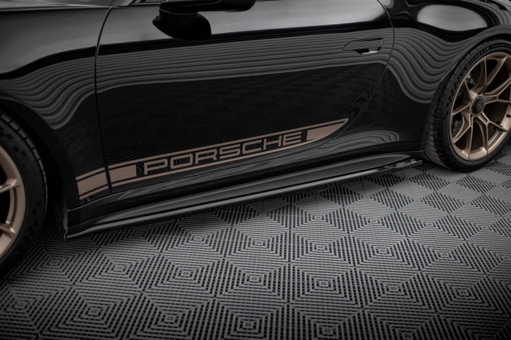 Zijskirts Porsche 911 992 GT3 Maxton Glans Zwart