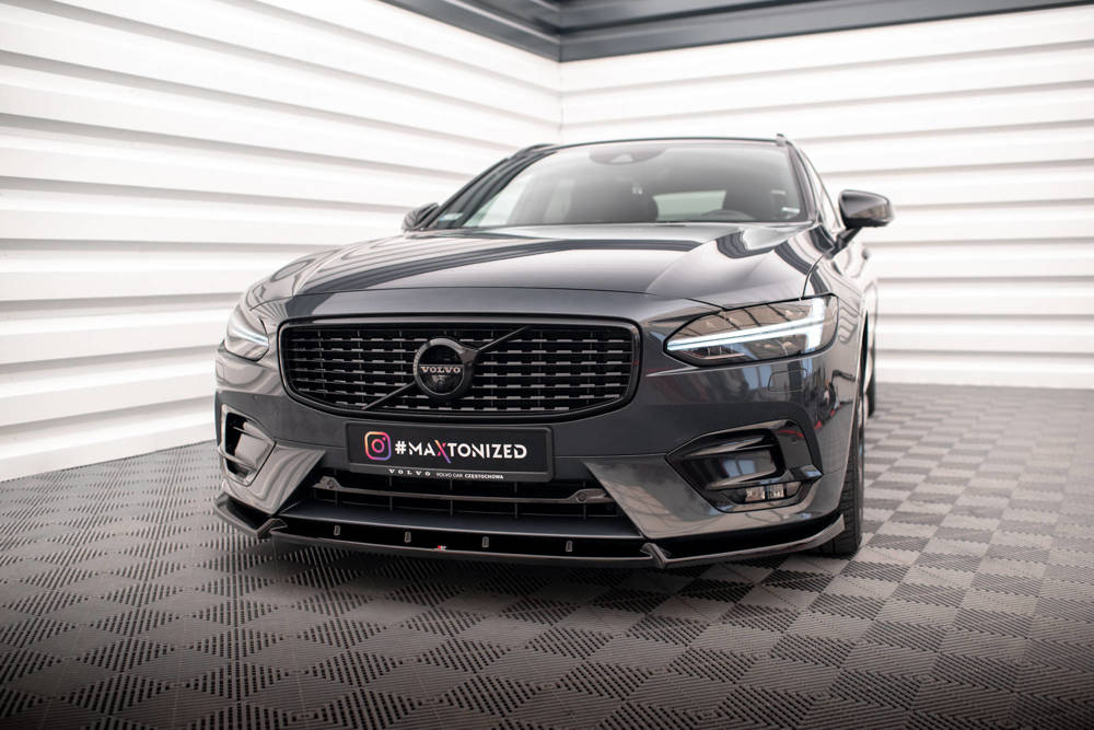 Voorspoiler Volvo V90 R-Design 2016 - 2020 Maxton Glans Zwart