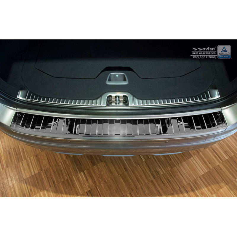 Black Mirror Stainless Steel Rear bumper protector  Volvo XC60 2013-2016 'Ribs'