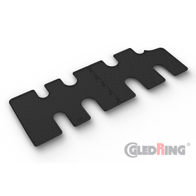 Gledring Rubber car mats set  Fiat Talento 2016- / Renault Trafic 2014-2019 / Opel Vivaro 2014-2019 / Nissan NV300 2016- (Bus) (3rd row) (G profile 2-pieces + mounting clips)