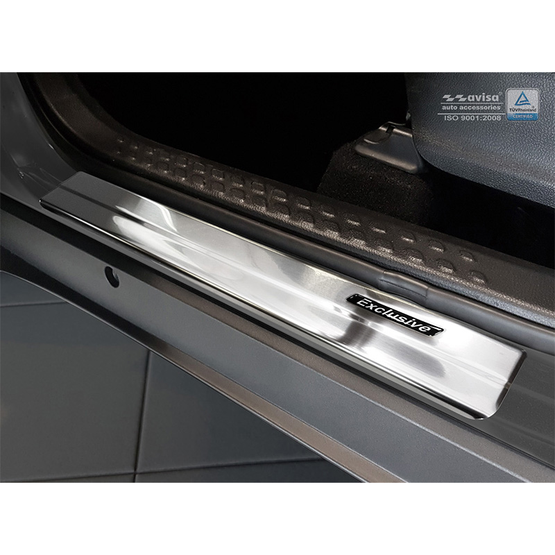 Inox door sill protectors  Toyota C-HR 2016-2019 & FL 2019-2023 & RAV4 IV FL 2016-2018 & Lexus NX 2014-2021 - 'Exclusive' - 4-pieces