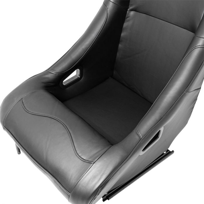 Sport seat 'BW' - Black Synthetic leather - Non-reclinable back-rest - incl. slides