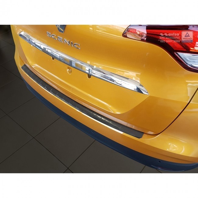 Achterbumperprotector Renault Scenic IV 2016- 'Ribs' Zwart RVS