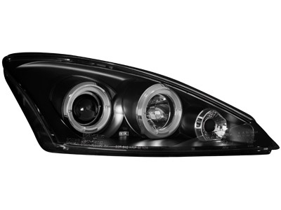 Koplampen Ford Focus 01-04 Angel Eyes zwart