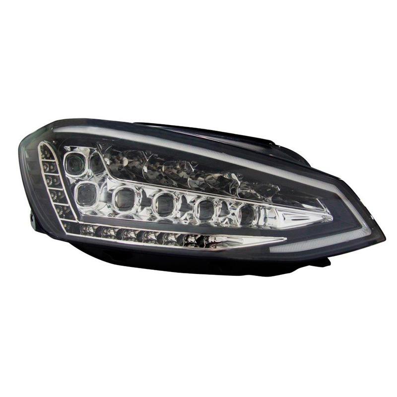 Set Koplampen Full-LED incl. DRL  Volkswagen Golf VII 2012-2017 - Zwart - incl. Stelmotor