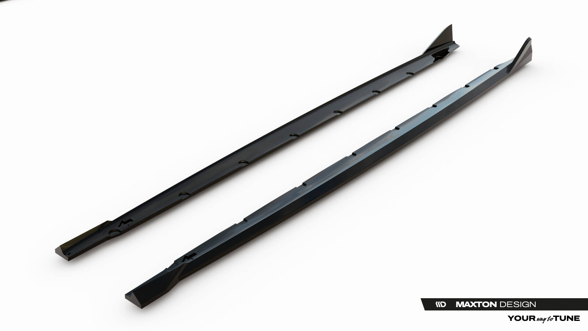 Zijskirts V.2 BMW M135i / 1 M-Pack F70 Maxton Glanzend zwart