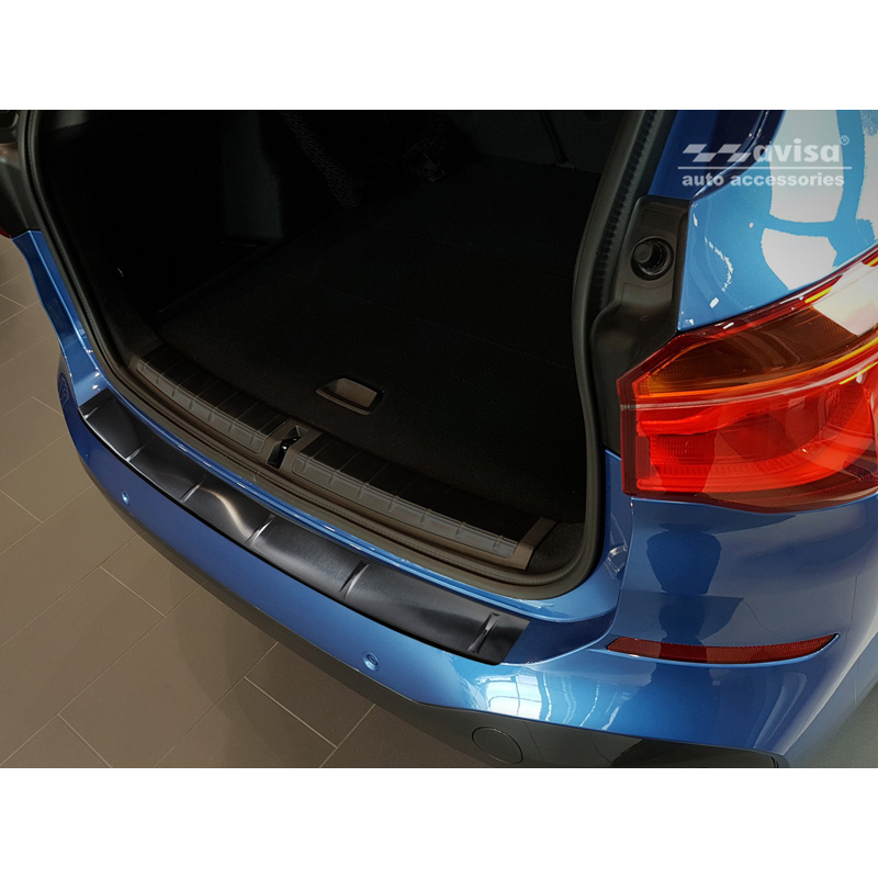 Black Stainless Steel Rear bumper protector  BMW X1 II F48 M-Package 2015-2022 'Ribs'