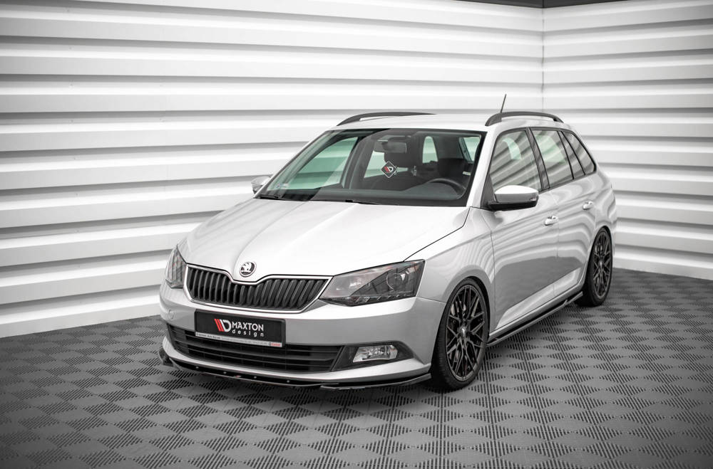 Voorspoiler V.2 Skoda Fabia MK3 Glans Zwart Maxton