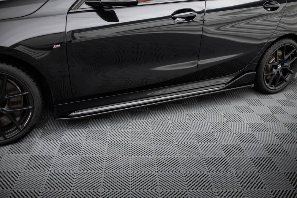 Zijskirts BMW 1 Serie M Pakket / M135i M Performance Maxton Glans Zwart