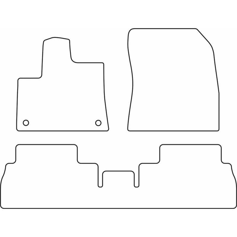 Automatten  Citroën Berlingo Multispace / Opel Combo MPV (Tour) / Peugeot Rifter / Toyota Proace City Verso 9/2019- (3-delig + ovale montageclips)